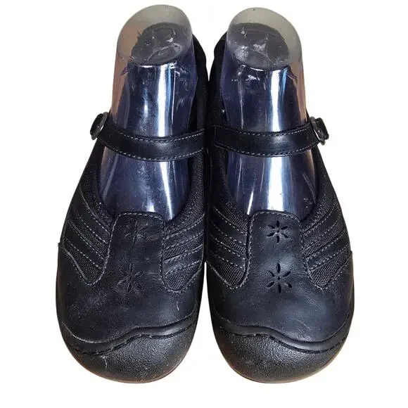 Keen Black Leather Mary Jane Flats Sandals Womens US Size 10 EU 40.5 Activewear - Picture 3 of 8
